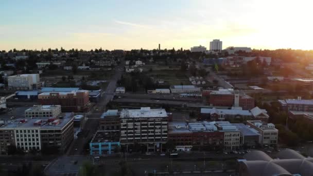 Tacoma Downtown Luchtvaart Staat Washington Verbazingwekkend Landschap — Stockvideo