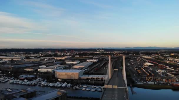 Tacoma Washington State East 21St Street Bridge Vista Aérea Paisaje — Vídeos de Stock