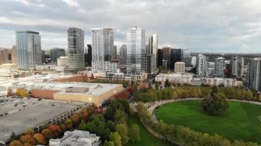 Bellevue, Washington Eyaleti, Bellevue Şehir Merkezi Parkı, Hava Manzarası, Muhteşem Manzara