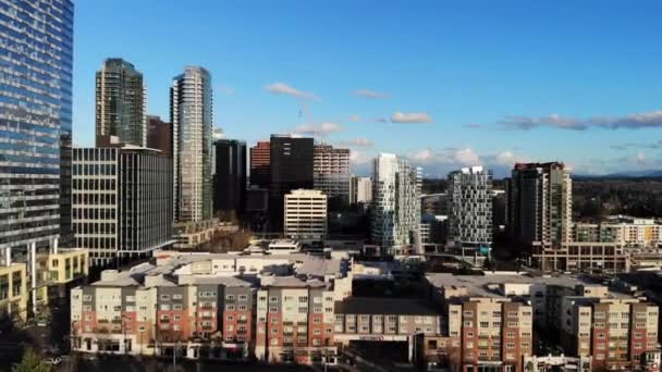 Bellevue Washington State Aerial View Amazing Landscape Downtown — стокове відео