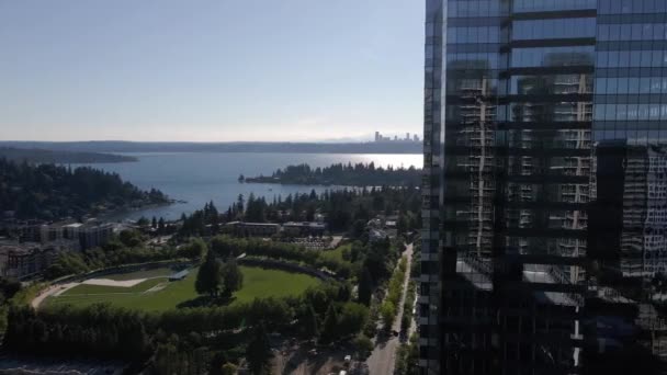 Bellevue Washington State Amazing Landscape Aerial View Bellevue Downtown Park — Stock Video