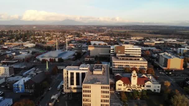 Everett Washington State Innenstadt Luftaufnahme Erstaunliche Landschaft — Stockvideo