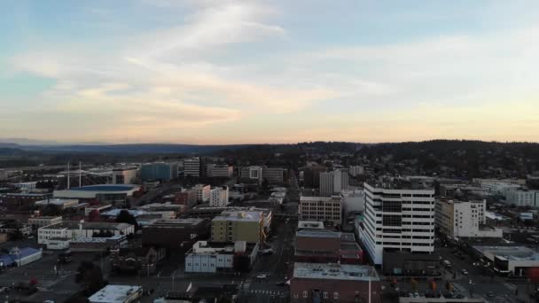 Everett Luftaufnahme Innenstadt Washington State Erstaunliche Landschaft — Stockvideo