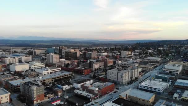 Everett Downtown Washington State Aerial View Amazing Landscape — Stock video