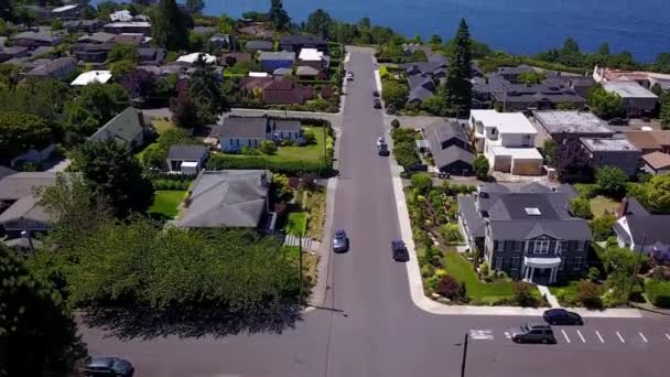Kirkland Aerial View Moss Bay Washington State Καταπληκτικό Τοπίο — Αρχείο Βίντεο
