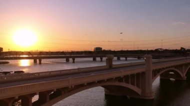 Sunset Over Tempe, Arizona, Tempe Town Lake, Amazing Landscape, Aerial View
