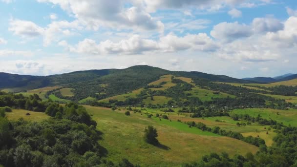 Ukraine Carpathian Mountains Beautiful Landscape Aerial View Forest Nature — стоковое видео