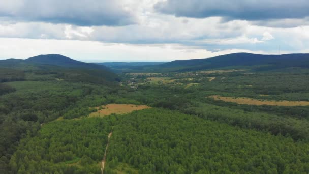 Ukraine Carpathian Mountains Nature Forest Beautiful Landscape Aerial View — стоковое видео