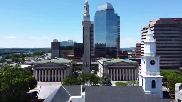 Springfield Massachusetts Binnenstad Verbazingwekkend Landschap Uitzicht Lucht — Stockvideo