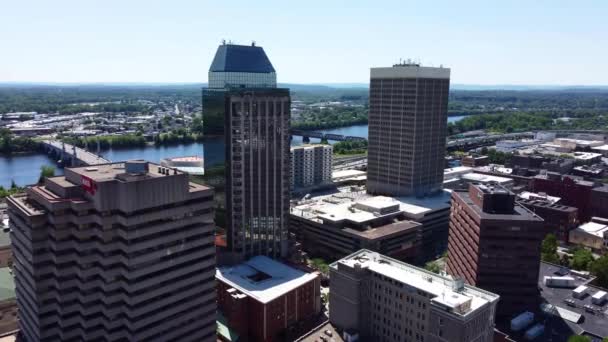 Springfield Massachusetts Uitzicht Lucht Amazing Landscape Downtown — Stockvideo