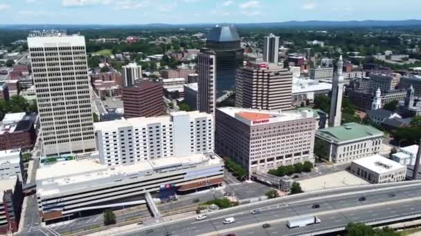 Springfield Aerial View Massachusetts Downtown Amazing Landscape — Stockvideo