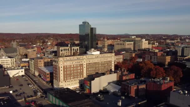 Worcester Aerial View Downtown Massachusetts Amazing Landscape — ストック動画