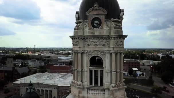 Evansville Indiana Downtown Aerial View Old Court — Stock video