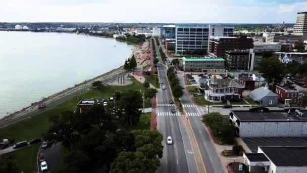 Evansville Downtown Indiana Aerial View Amazing Landscape — стокове відео