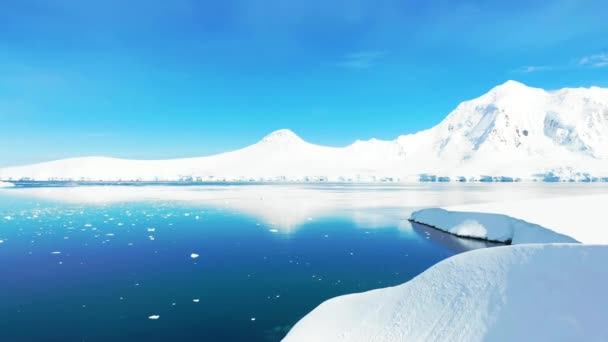 Antarktida Jižní Pól Letecký Pohled Ledovce Antarktický Oceán Úžasná Krajina — Stock video