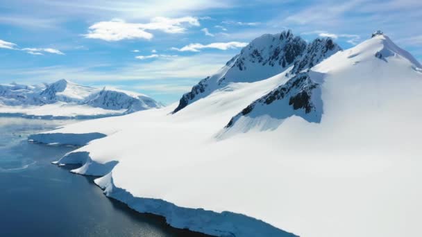 Antarktis Südpol Luftaufnahme Eisberge Antarktischer Ozean Erstaunliche Landschaft — Stockvideo