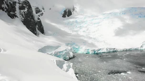 Antarktida Jižní Pól Antarktický Oceán Úžasná Krajina Letecký Výhled Ledové — Stock video