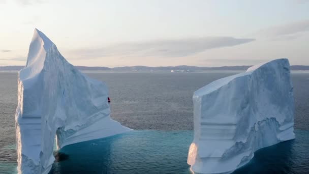 Antarktis Südpol Antarktischer Ozean Luftaufnahme Erstaunliche Landschaft Eisberge — Stockvideo