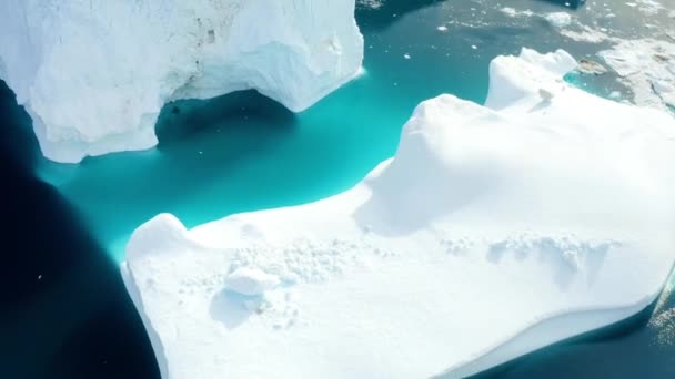 Antarctica South Pole Icebergs Amazing Landscape Antarctic Ocean Aerial View — Vídeos de Stock