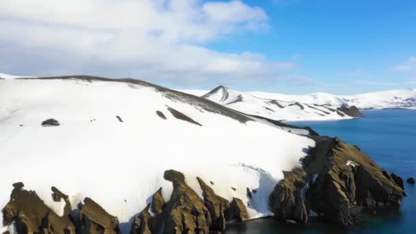 Antarktida Ledové Hory Antarktický Oceán Jižní Pól Letecký Pohled Úžasná — Stock video