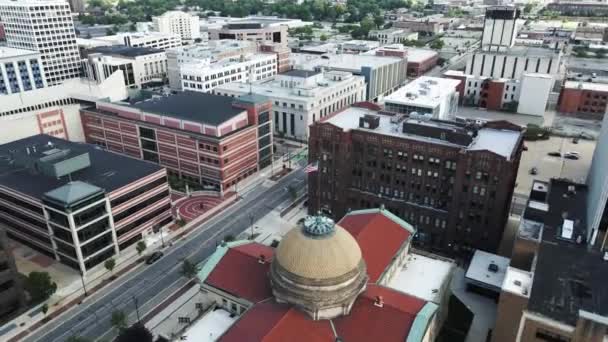 South Bend Indiana Downtown Amazing Landscape Aerial View — Wideo stockowe