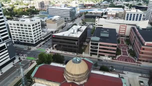 South Bend Indiana Downtown Aerial View Amazing Landscape — Wideo stockowe