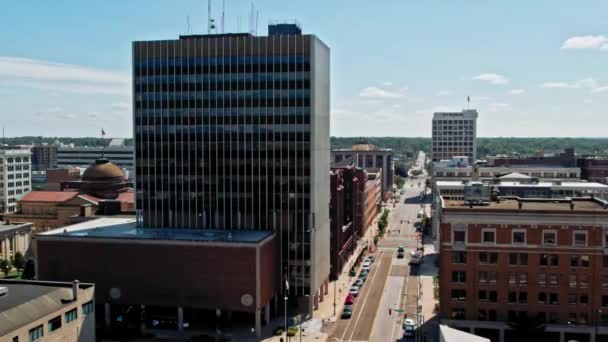 South Bend Aerial View Indiana Amazing Landscape Downtown — Stock Video