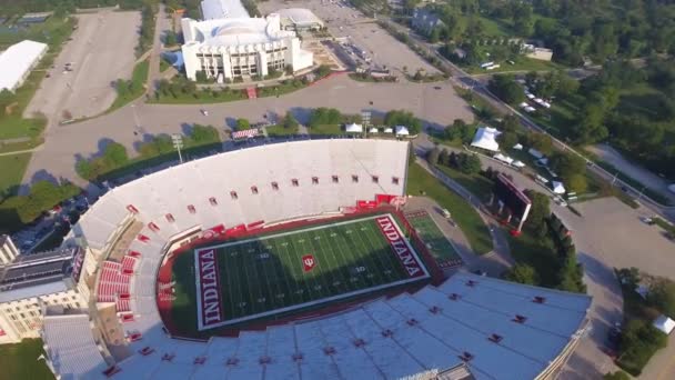 Indiana University Memorial Stadium Bloomington Fantastiskt Landskap Flygfoto — Stockvideo
