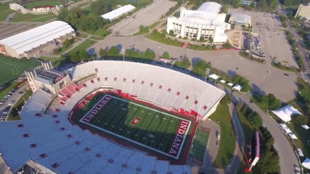Indiana University Memorial Stadium Bloomington Aerial View Amazing Landscape — стоковое видео