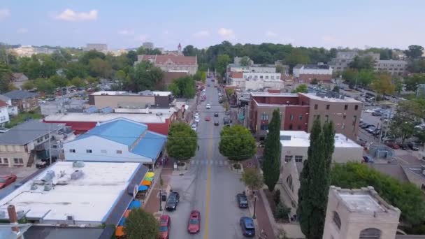 Bloomington Indiana Downtown Amazing Landscape Aerial View — стоковое видео