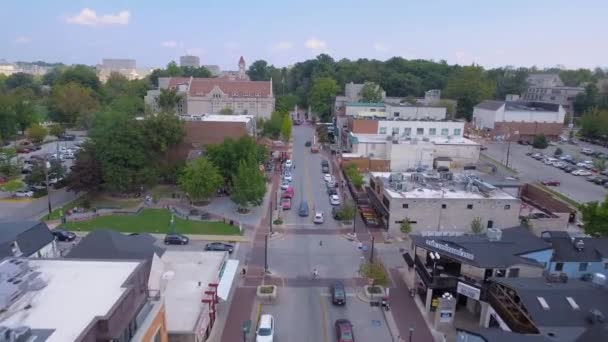 Bloomington Indiana Downtown Aerial View Amazing Landscape — Stockvideo