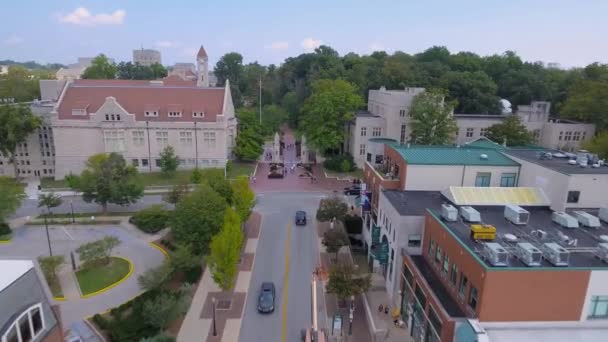 Bloomington Indiana Aerial View Downtown Amazing Landscape — стоковое видео