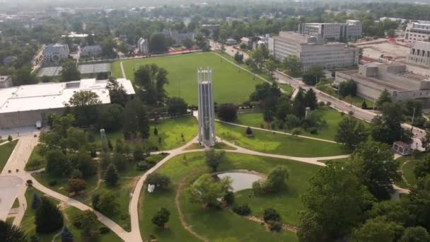 Indiana University Bloomington Arthur Metz Bicentennial Grand Carillon Aerial View — Vídeos de Stock