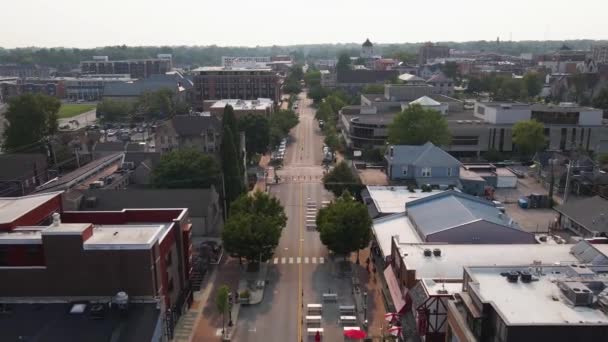 Bloomington Flygfoto Downtown Fantastiskt Landskap Indiana — Stockvideo