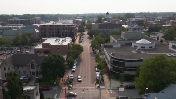 Bloomington Aerial View Downtown Indiana Amazing Landscape — Stockvideo