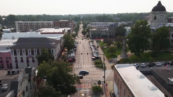 Bloomington Downtown Aerial View Indiana Amazing Landscape — стоковое видео