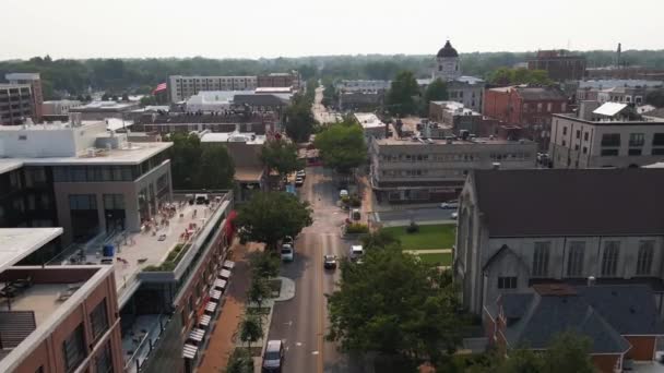 Bloomington Aerial View Indiana Amazing Landscape Downtown — Vídeos de Stock
