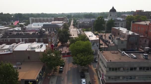 Bloomington Downtown Aerial View Amazing Landscape Indiana — Vídeos de Stock