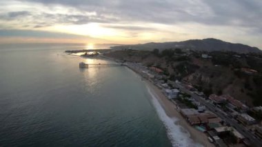 Günbatımı Malibu Sahili, California, Hava Manzarası, Malibu İskelesi