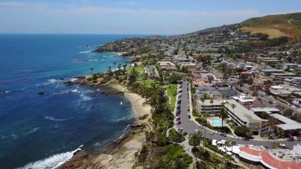 Laguna Beach Vista Aérea Costa Pacífico Paisagem Incrível Califórnia — Vídeo de Stock