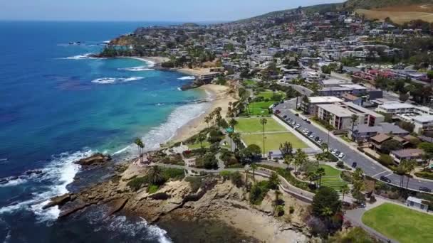 Laguna Beach Aerial View California Pacific Coast Amazing Landscape — Videoclip de stoc