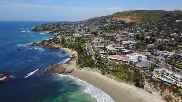 Laguna Beach California Aerial View Amazing Landscape Pacific Coast — Stock Video