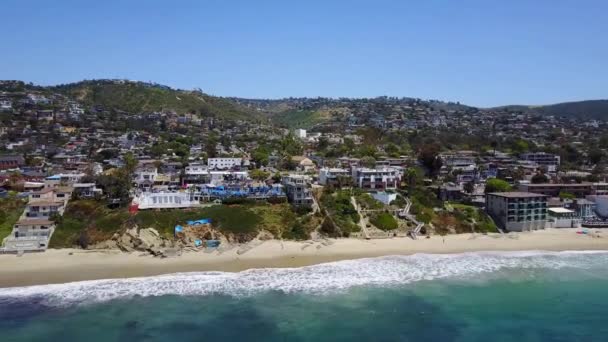 Laguna Beach Pacific Coast Aerial View California Amazing Landscape — Stock Video