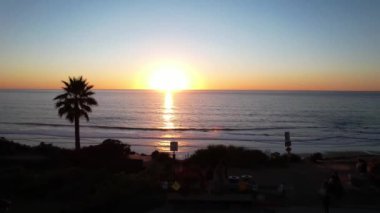 Sunset Over Del Mar, California, Pacific Coast, Seagrove Park, Aerial View