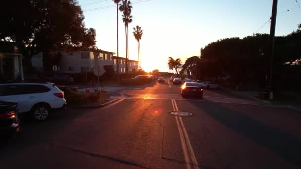 Zonsondergang Del Mar Californië Seagrove Park Pacifische Kust Uitzicht Lucht — Stockvideo