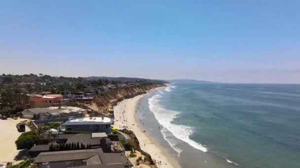 Solana Beach California Aerial View Amazing Landscape Pacific Coast — Stock Video