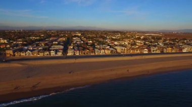 Seal Beach, California, Pacific Coast, Aerial View üzerinde akşam