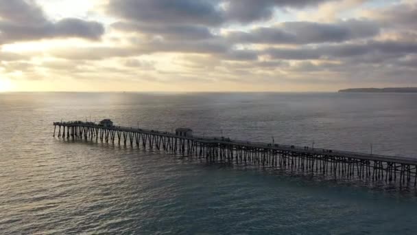 San Clemente California Pacific Coast San Clemente Pier Aerial View — Stock Video