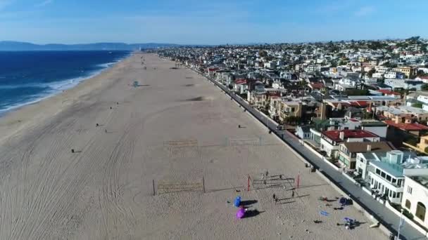 Hermosa Beach California Costa Pacífica Paisaje Increíble Vista Aérea — Vídeos de Stock