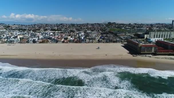 Hermosa Beach Kalifornien Flygfoto Stillahavskusten Fantastiskt Landskap — Stockvideo